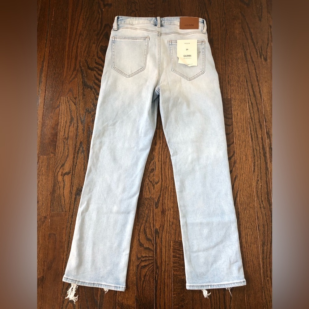 NWT HIDDEN Jeans Women’s 29 Fray Hem Ankle Cigarette Skinny Jeans in Light Wash - Picture 8 of 10